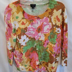 Talbot Floral Buttondown Sweater Large